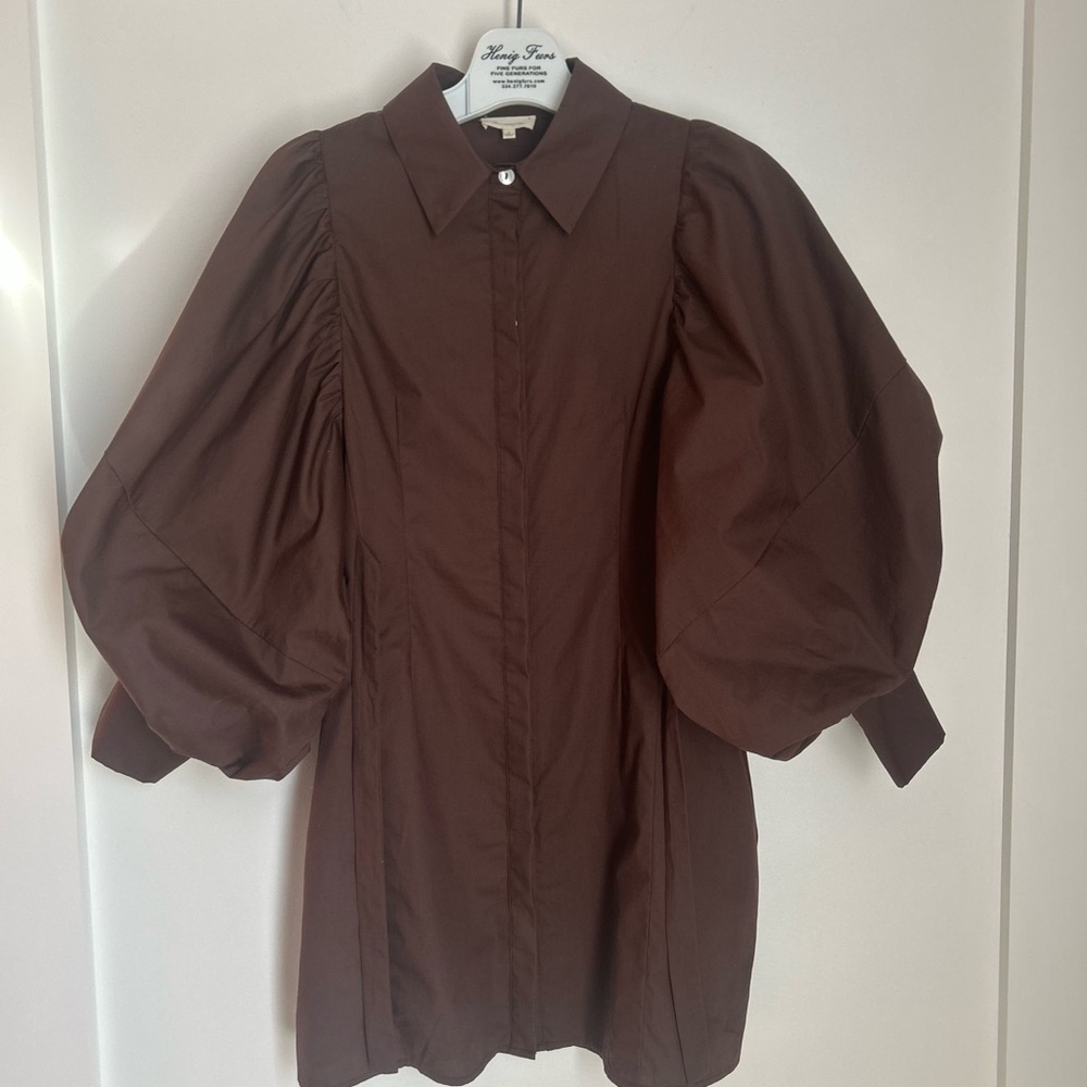The Brynn Tie-Waist Mini Dress - Mocha Size Small - Picture 2 of 16